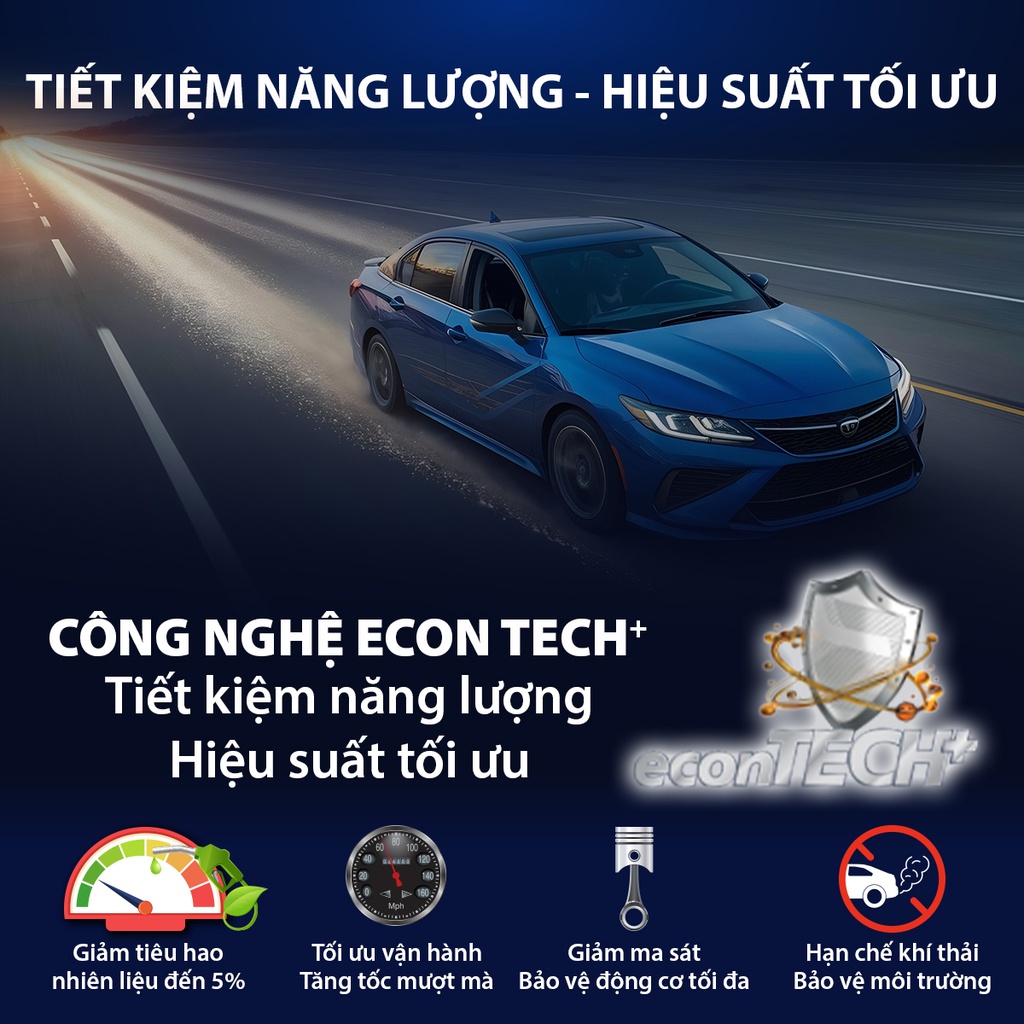 Nhớt Động Cơ Aisin 10W-30 CI-4/SL econTECH+ Semi Synthetic 1 Lít ECSI1031PB