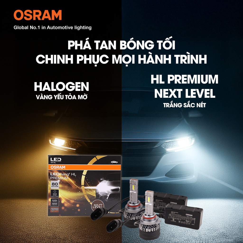 Bóng Led Pocky 2 9005-9006 (HB3-HB4) H9005/6CW 12V 80W 6000K 2 bóng/hộp Hiệu Osram