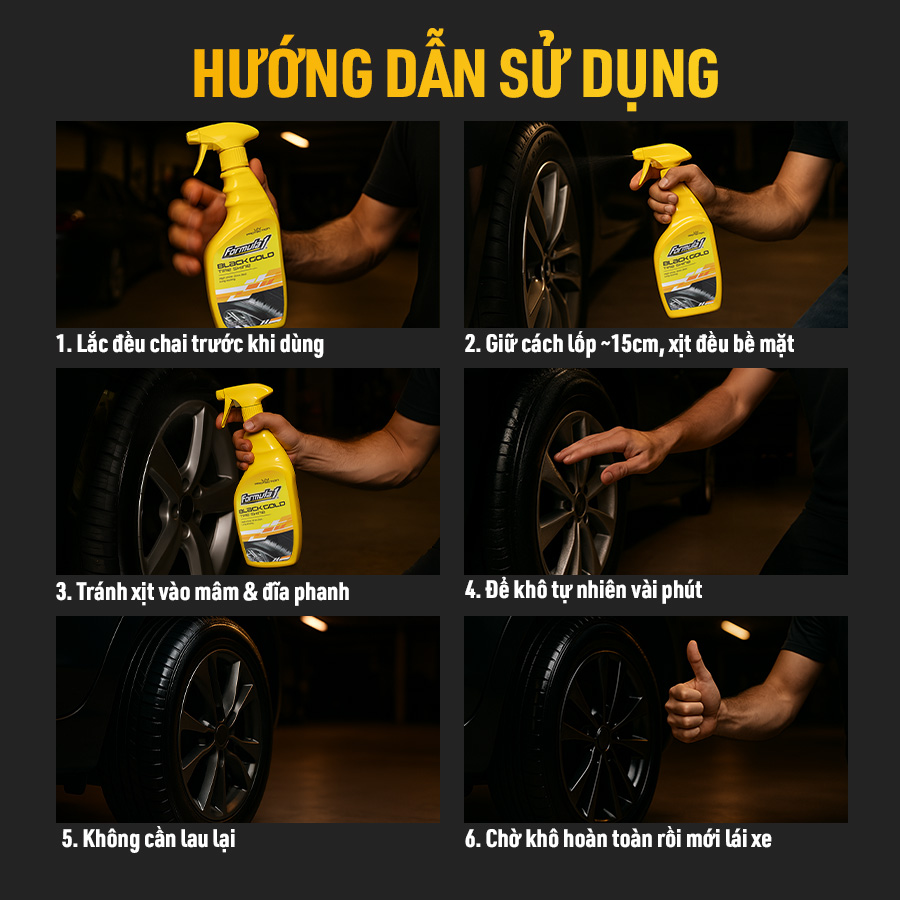 Bảo dưỡng đen và bóng vỏ xe Formula 1 (Black Gold) (680ml) # 615258 (New #615238)