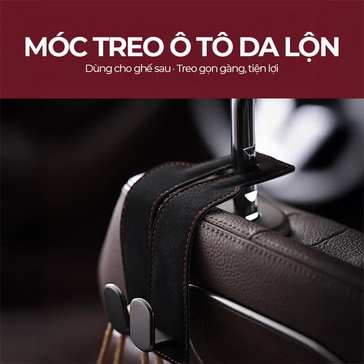 [MTBON021D] CIND BO-N021 (Đen) Móc treo đôi sau ghế (da)